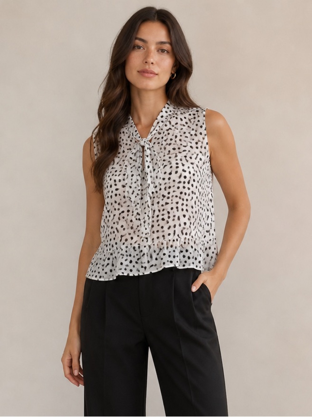 Banana Republic Sleeveless Elaine Spotted Blouse